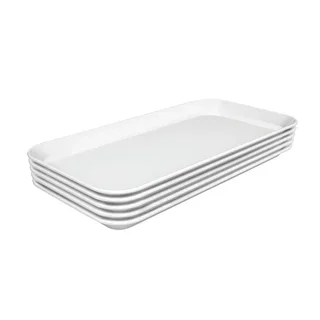 Melamine White Rectangular Tray - 150x300x17 mm - 5 Pieces