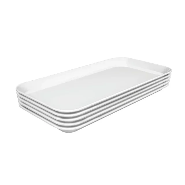 Melamine White Rectangular Tray - 150x300x17 mm - 5 Pieces