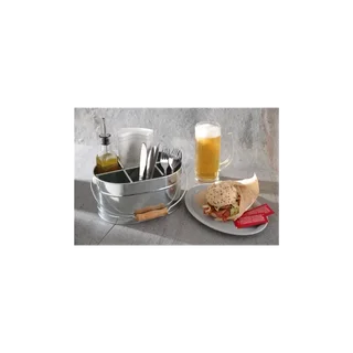 Bandeja de Servicio para Comida Rápida Ovalada Color Gris