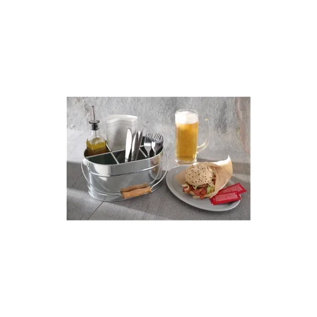 Bandeja de Servicio para Comida Rápida Ovalada Color Gris