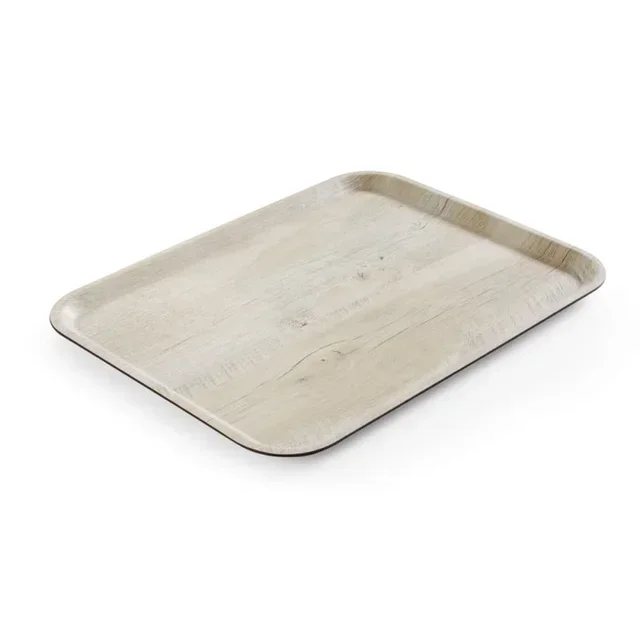 Melamine Serving Tray Wood Effect Natural - 43 x 33 cm