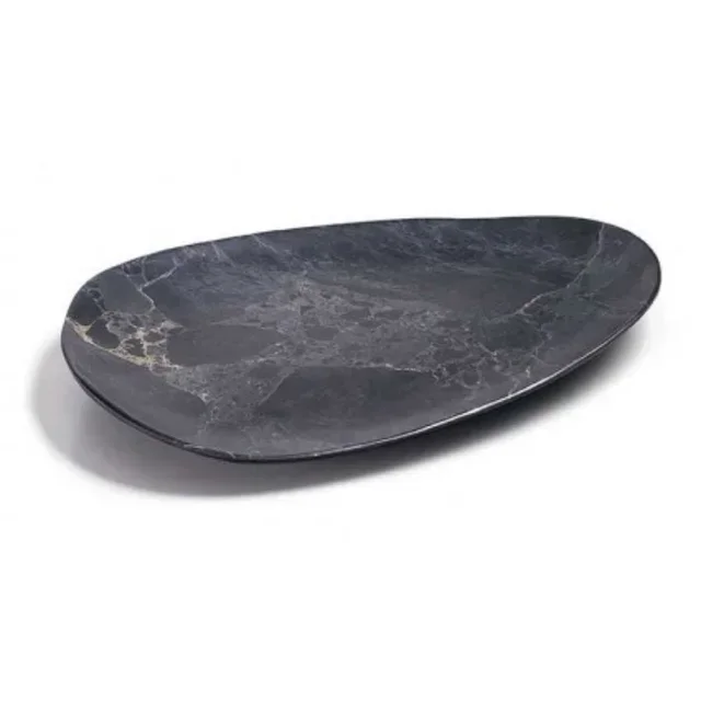 Oval Stone Serving Tray Melamine 407 x 305 mm