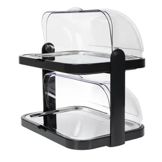 Cold Display Case with 2 Levels and Hinged Lid - 440 x 320 mm