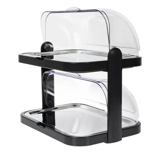 Cold Display Case with 2 Levels and Hinged Lid - 440 x 320 mm