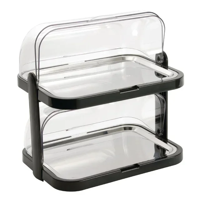 Cold Display Case with 2 Levels and Hinged Lid - 440 x 320 mm