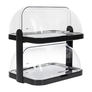 Cold Display Case with 2 Levels and Hinged Lid - 440 x 320 mm