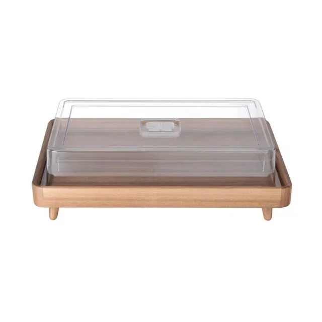 Acacia Wood Display Tray Gastronorm 1/1 Format with Feet