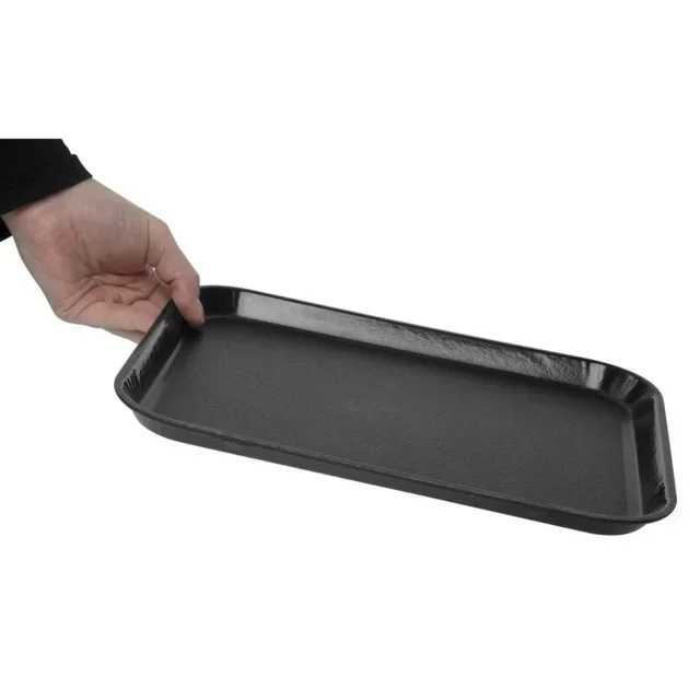 Non-Slip Rectangular Fiberglass Serving Tray Epictread Black 350 Mm