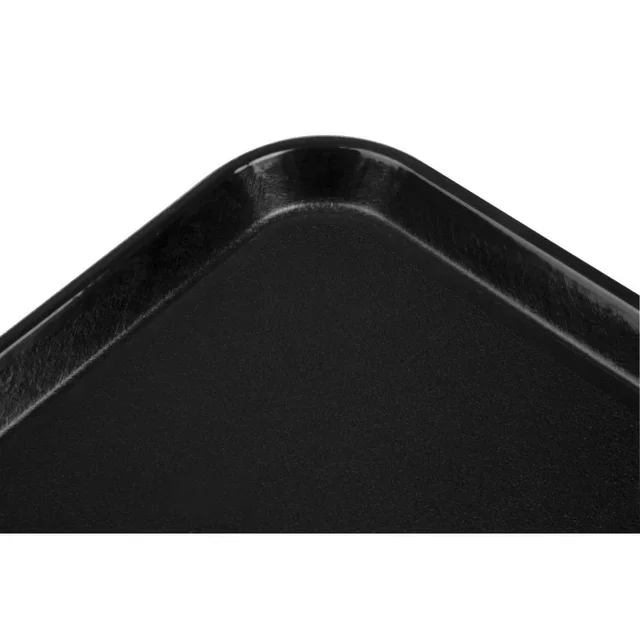 Non-Slip Rectangular Fiberglass Serving Tray Epictread Black 350 Mm