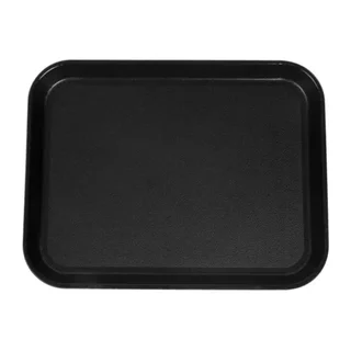 Non-Slip Rectangular Fiberglass Serving Tray Epictread Black 350 Mm
