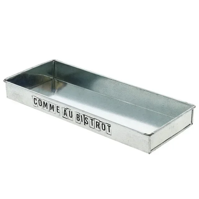 Plateau Rectangulaire Zinc Métal - 220 x 90 mm