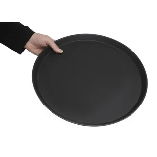 Round Anti-Slip Camtread Serving Tray Black Ø 405 mm Fiberglass