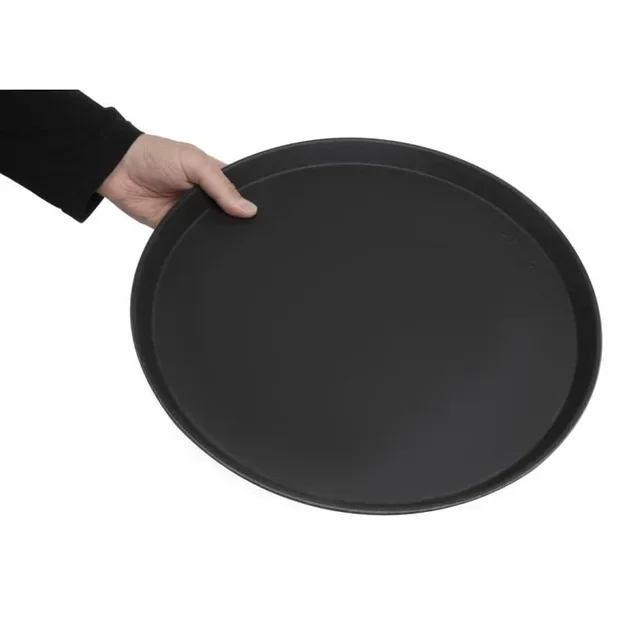 Round Anti-Slip Camtread Serving Tray Black Ø 405 mm Fiberglass