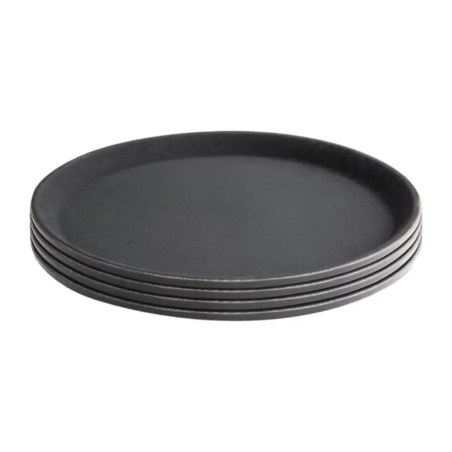 Round Non-Slip Fibreglass Tray Black Ø 280 Mm