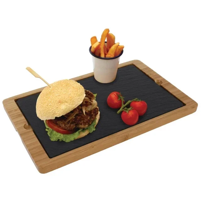Slate Rectangular Tray 28 x 10 cm - Set of 2 Pieces