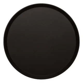 Bandeja de Servicio Redonda de Fibra de Vidrio Negra Ø 355 mm - Superficie Antideslizante Treadlite
