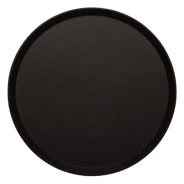 Bandeja de Servicio Redonda de Fibra de Vidrio Negra Ø 355 mm - Superficie Antideslizante Treadlite