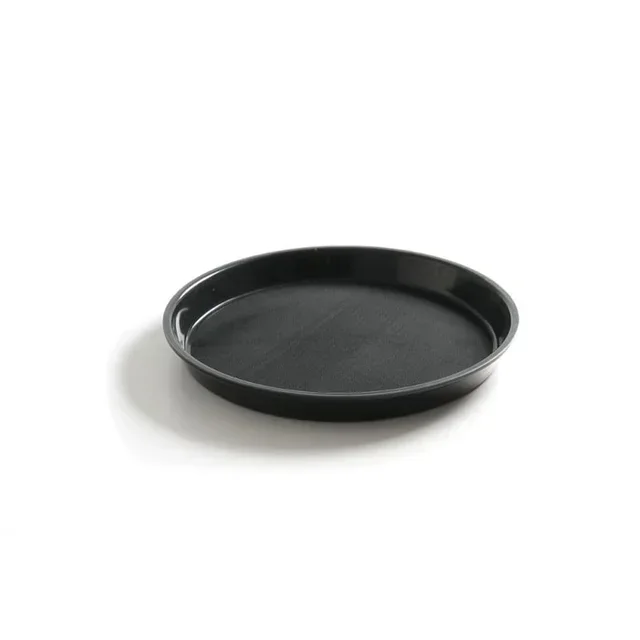 Bandeja de Servicio Circular con Borde Elevado en Polipropileno - Negro - 36 cm