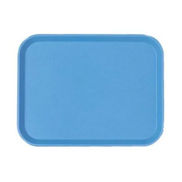 Bandeja de Serviço Fast-Food em Polipropileno com Borda Elevada - Conjunto de 24 Peças - Cor Azul