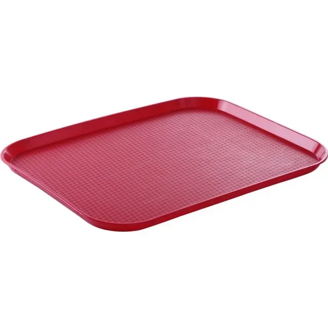 Fast Food Serving Tray Rectangular 450 x 350 mm - Large Red