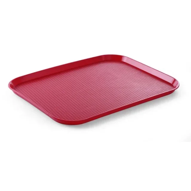 Fast Food Serving Tray Rectangular 450 x 350 mm - Large Red