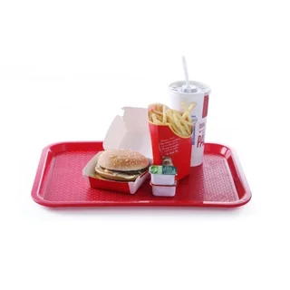 Plateau de Service Fast-Food Rectangulaire Rouge - 41,5 x 30,5 cm