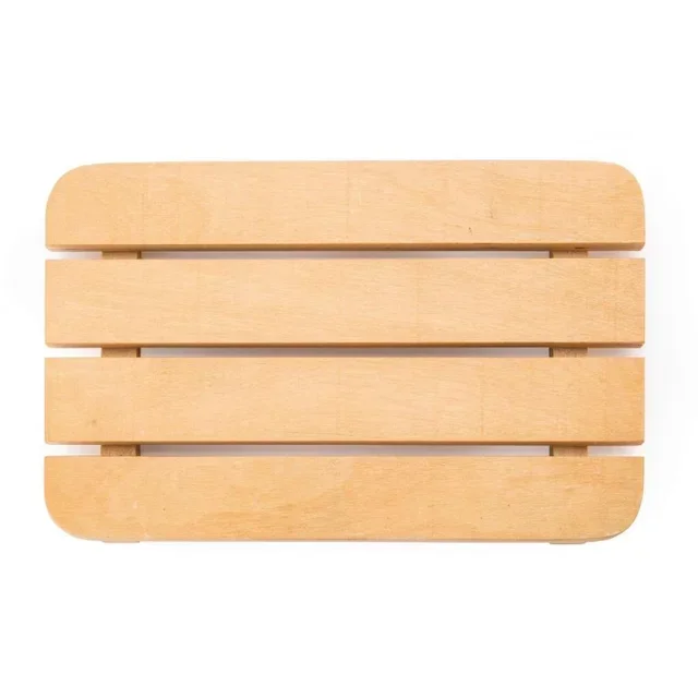 Natural Wood Slatted Serving Tray