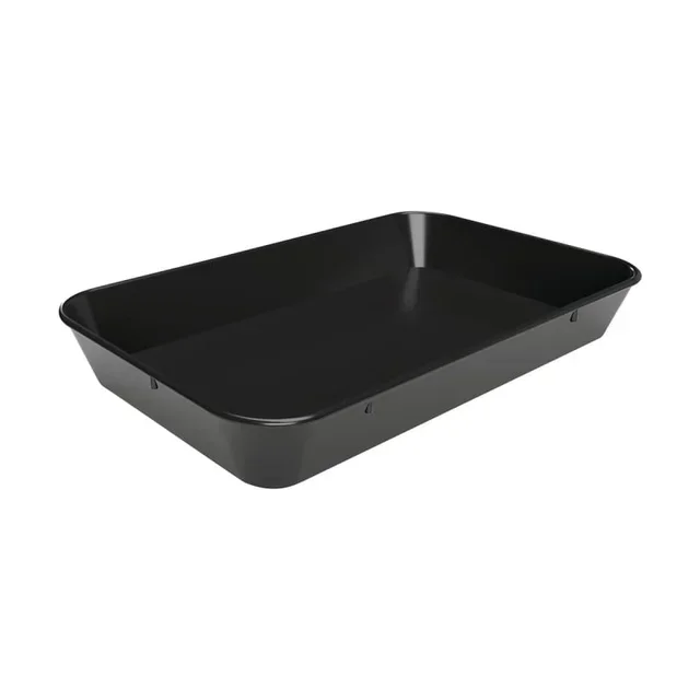 Plateau de Service Mélamine Noir - 28 x 42 x 6 cm - Set de 3 Pièces