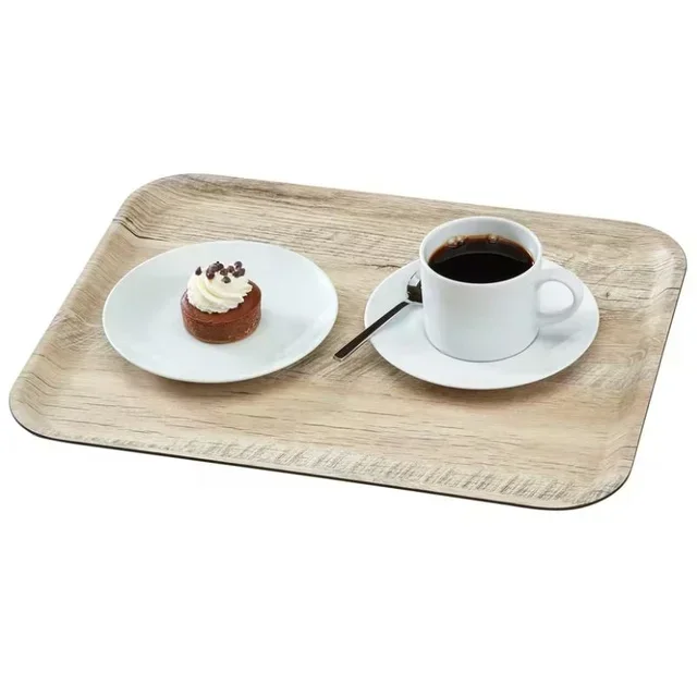 Bandeja de Servicio Rectangular de Madera de Roble - Acabado Natural - 28 x 20 cm