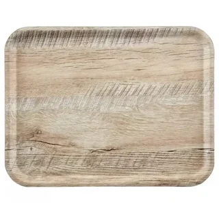 Bandeja de Servicio Rectangular de Madera de Roble - Acabado Natural - 28 x 20 cm
