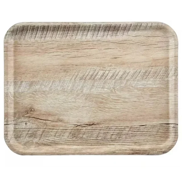 Bandeja de Servicio Rectangular de Madera de Roble - Acabado Natural - 28 x 20 cm