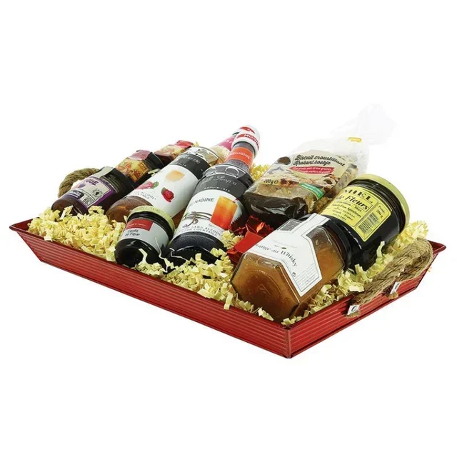 Plateau de Service Rectangulaire Zinc Rouge - 350 x 250 mm