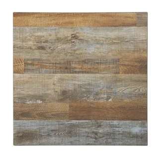 Quadratische Tischplatte Holzoptik Alt - Breite 700mm