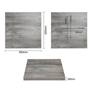 Tablero de Mesa Cuadrado Melamina Gris 600 mm