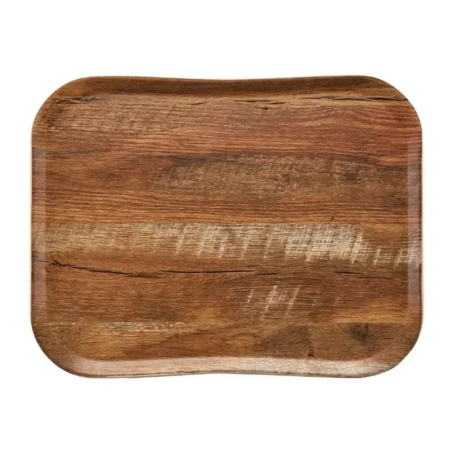Polyester Serving Tray Century Oak Wood Finish Brown - 330x430mm