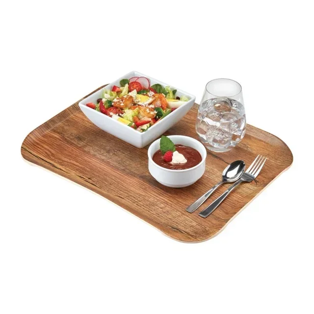 Polyester Serving Tray Century Oak Wood Finish Brown - 330x430mm