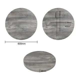 Round Melamine Table Top Grey 60 cm
