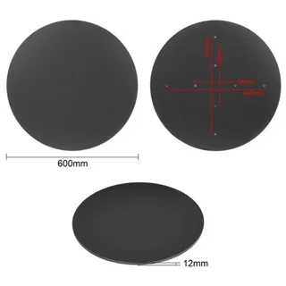 Round Table Top Black Matte 60 cm
