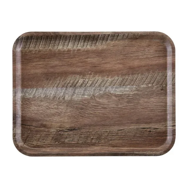 Plateau de Table Stratifié Grain Bois Chêne Foncé Madeira 460mm