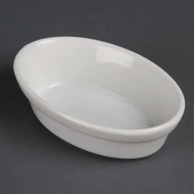 Oval White Gratin Dishes 14.5 x 10.4 cm - Set of 6