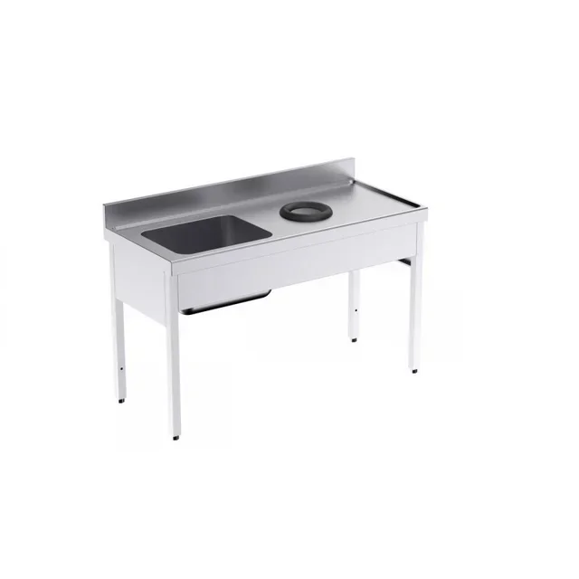 Stainless Steel Sink 1 Basin with Drain Plug - Length 140 cm x Depth 70 cm