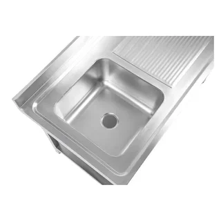 Lavello Inox 1 Vasca con Alzatina e Ripiano Superiore - Larghezza 1400 mm x Profondità 700 mm
