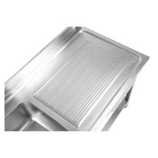 Lavello Inox 1 Vasca con Alzatina e Ripiano Superiore - Larghezza 1400 mm x Profondità 700 mm