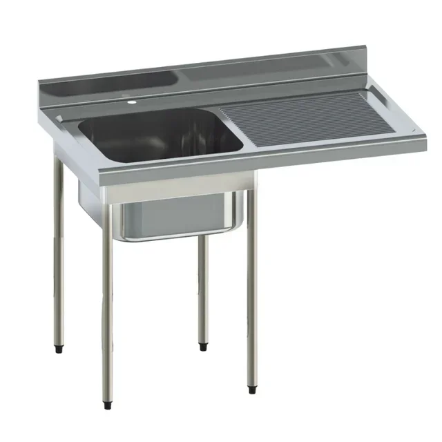 1-Becken Spültisch mit Rechtem Abtropfbrett Premium - Spülmaschinenkompatibel