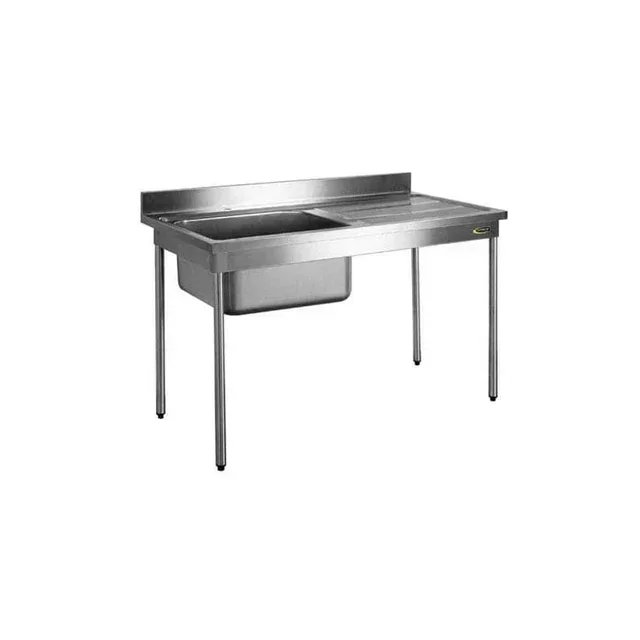 Lava-Louças em Aço Inoxidável 2 Cubas com Escorredor Esquerdo - Comprimento 180 cm - Gama Série 600