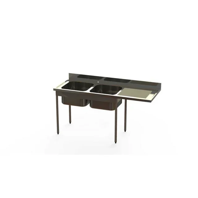 Double Bowl Sink with Left Drainer and Upper Level - Dishwasher Compatible