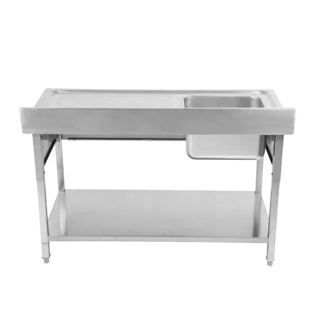 Plonge Inox 1 Bac avec Dosseret et Etagère - Largeur 1200 mm x Profondeur 600 mm