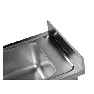 Stainless Steel Sink 1 Bowl with Backsplash and Lower Shelf - Width 600 mm x Depth 600 mm