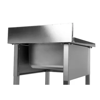 Stainless Steel Sink 1 Bowl with Backsplash and Lower Shelf - Width 600 mm x Depth 600 mm