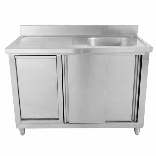 Single Bowl Sink Unit with Upstand and Integrated Bin - 1200 x 600 mm